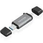 AISENS Lector de Tarjetas ASCR-2AC11-GR Gris USB-C y USB-A